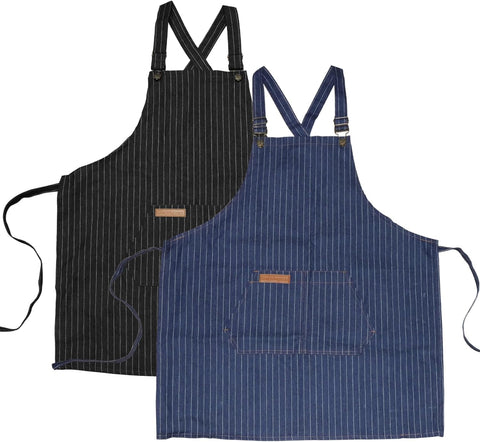 Image of Aprons for Women with Pockets, Cooking Kitchen Aprons Women Cotton Linen Waterproof Apron for Men Chef