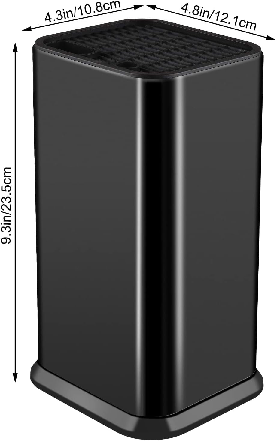 Universal Knife Block without Knives,Modern Knife Holder for Kitchen Counter,Stainless Steel Knife Organizer with Scissors Slot & Sharpening Rod,Space Saver Rectangular Blocks & Storage