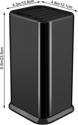 Universal Knife Block without Knives,Modern Knife Holder for Kitchen Counter,Stainless Steel Knife Organizer with Scissors Slot & Sharpening Rod,Space Saver Rectangular Blocks & Storage