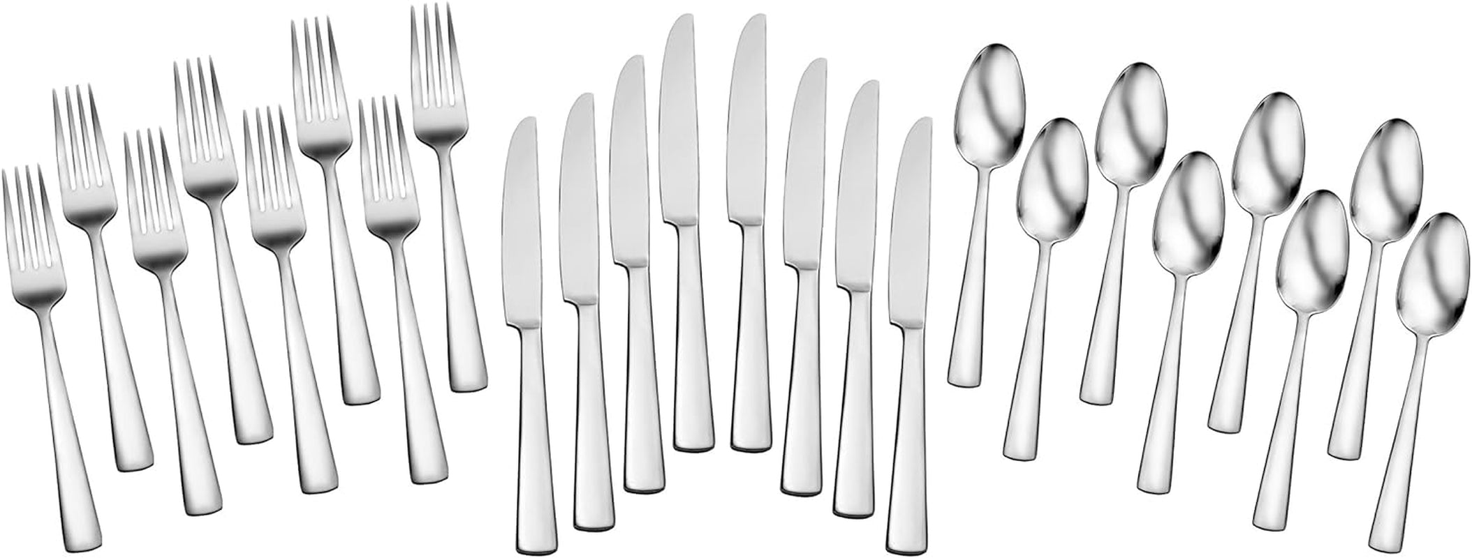 Chef'S Table 24 Piece Everyday Flatware Dining Set, 3.70 LB, Metallic