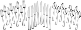 Chef'S Table 24 Piece Everyday Flatware Dining Set, 3.70 LB, Metallic