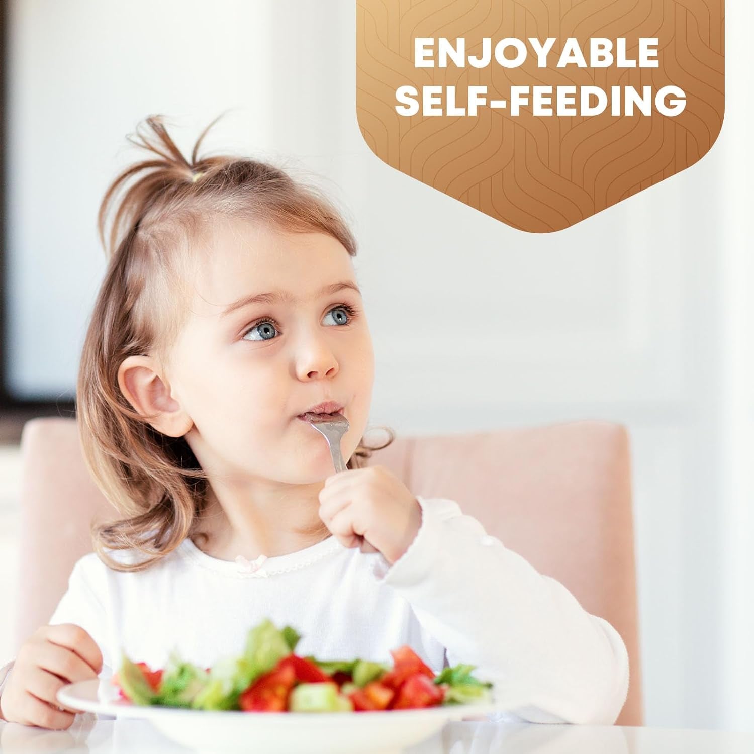 8 Pieces Stainless Steel Kids Silverware Set, Child and Toddler Safe Flatware - 4Pcs Forks and 4Pcs Spoon, Cute Flatware Sets for Self Feeding Safe, Dishwasher Safe