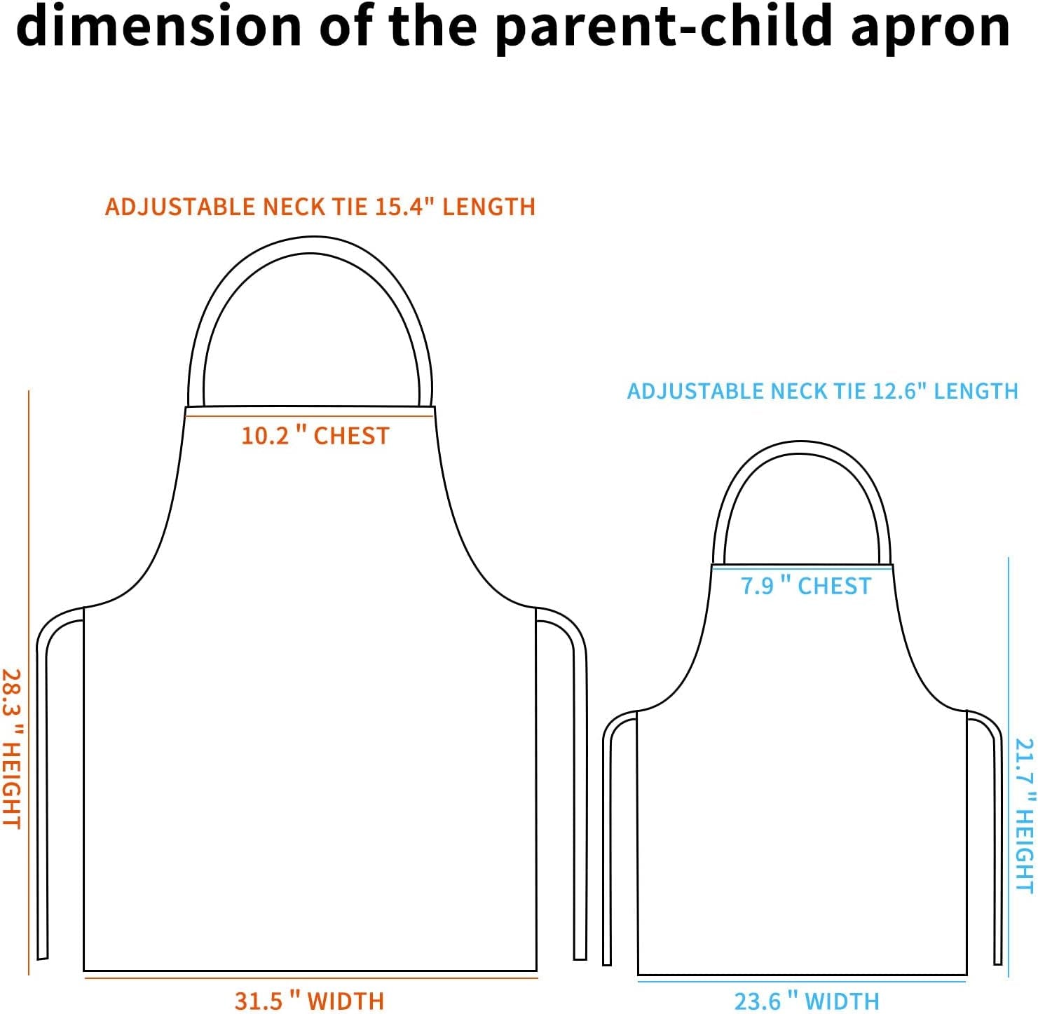 Matching Apron for Kids and Mom, Women Child Kitchen Apron Set with Chef Hat for Cooking Baking BBQ