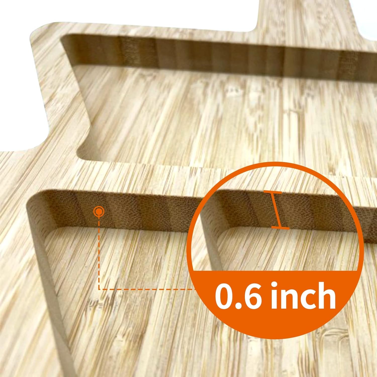 Bamboo Serving Platter, Multiple Spaces Reusable Bamboo Plates, Novel Shape Charcuterie Board Set with Knife & Fork, Fruit, Bread, Salad Plate for Christmas Thanksgiving (Christmas Tree)