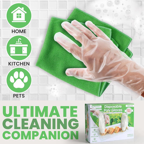 Image of 1200Pcs Plastic Gloves | BPA & Latex Free | Perfect Food Handling Gloves | Food Safe Disposable Gloves for Cooking | Bulk Food Safe Gloves | One Size Great Fit