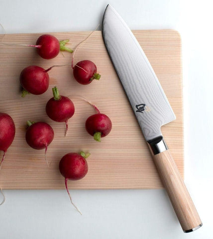 Image of Classic Blonde 7” Santoku Knife, Blonde Pakkawood Handle, Full Tang VG-MAX Blade