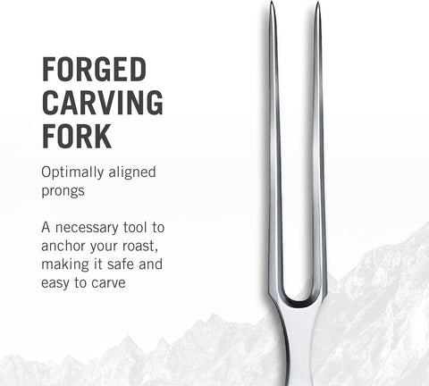 Image of 7.7230.15G Grand Maître Carving Fork for Carving Meat, Slicing and Dicing Meats, Vegetables or Fruits Straight Blade in Rosewood, 5.9 Inches