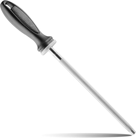 Image of Knife Sharpener Rod,  12 Inch Knife Sharpening Steel, Knife Sharpening Rod with Ergonomic PP Handle (Black)