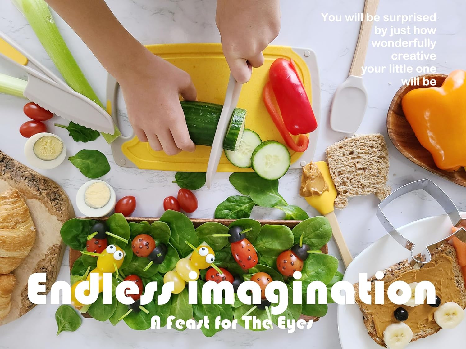 35-Piece Kids Baking Set with Teddy Bear Apron, Kid Friendly Knives, Cookie Cutters, Rolling Pin, Cutting Board, Whisk, Real Silicone Kitchen Accessories for Cooking and More