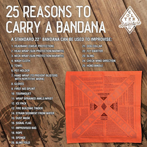 Stayin' Alive Reflective Survival Bandana - 100% Cotton & Unique Bandanas - Made in the USA - Orange