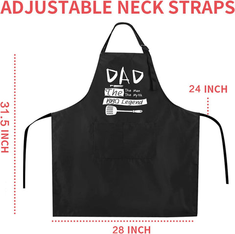 Image of Funny BBQ Black Adjustable Kitchen Cooking Chef Aprons for Men…