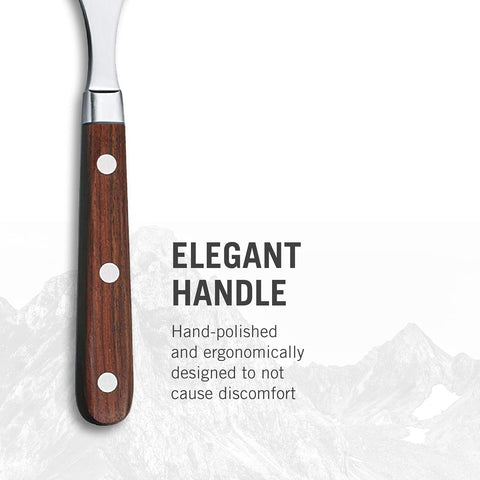 Image of 7.7230.15G Grand Maître Carving Fork for Carving Meat, Slicing and Dicing Meats, Vegetables or Fruits Straight Blade in Rosewood, 5.9 Inches