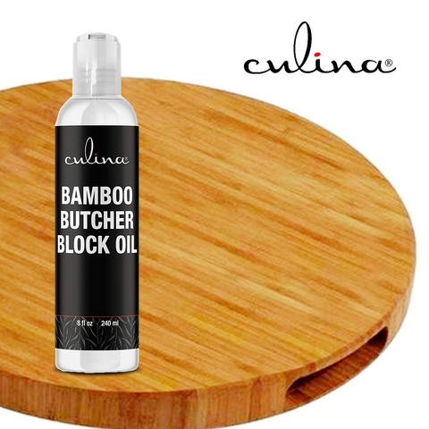 Image of Culina Natural Mineral Oil for Bamboo Butcher Blocks |Kosher OU certified | Food-Grade, 8 fl oz | Made in USA - Livananatural
