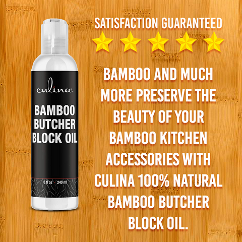 Image of Culina Natural Mineral Oil for Bamboo Butcher Blocks |Kosher OU certified | Food-Grade, 8 fl oz | Made in USA - Livananatural