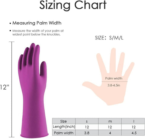 Image of Reusable Latex Gloves for Dishwashing Cleaning,Water Resistant Household Gloves for Kitchen Bathroom