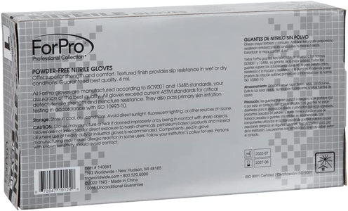 Forpro Disposable Nitrile Gloves, Chemical Resistant, Powder-Free, Latex-Free, Non-Sterile, Food Safe, 4 Mil, Black, Large, 100-Count