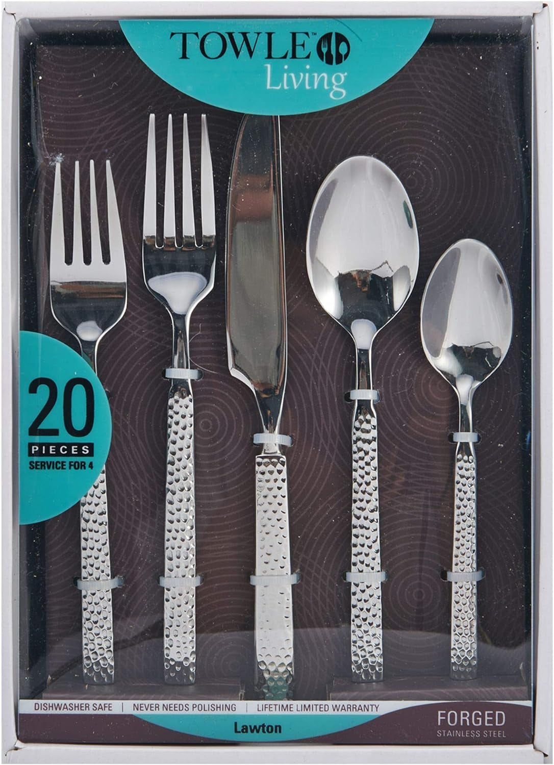 Lawton 20-Piece Flatware Set, Silver