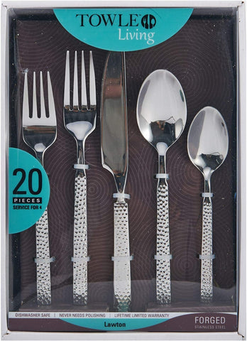 Image of Lawton 20-Piece Flatware Set, Silver