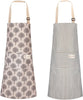 2 Pieces Linen Cooking Kitchen Apron for Women and Men Kitchen Bib Apron with Pocket Adjustable Soft Chef Apron