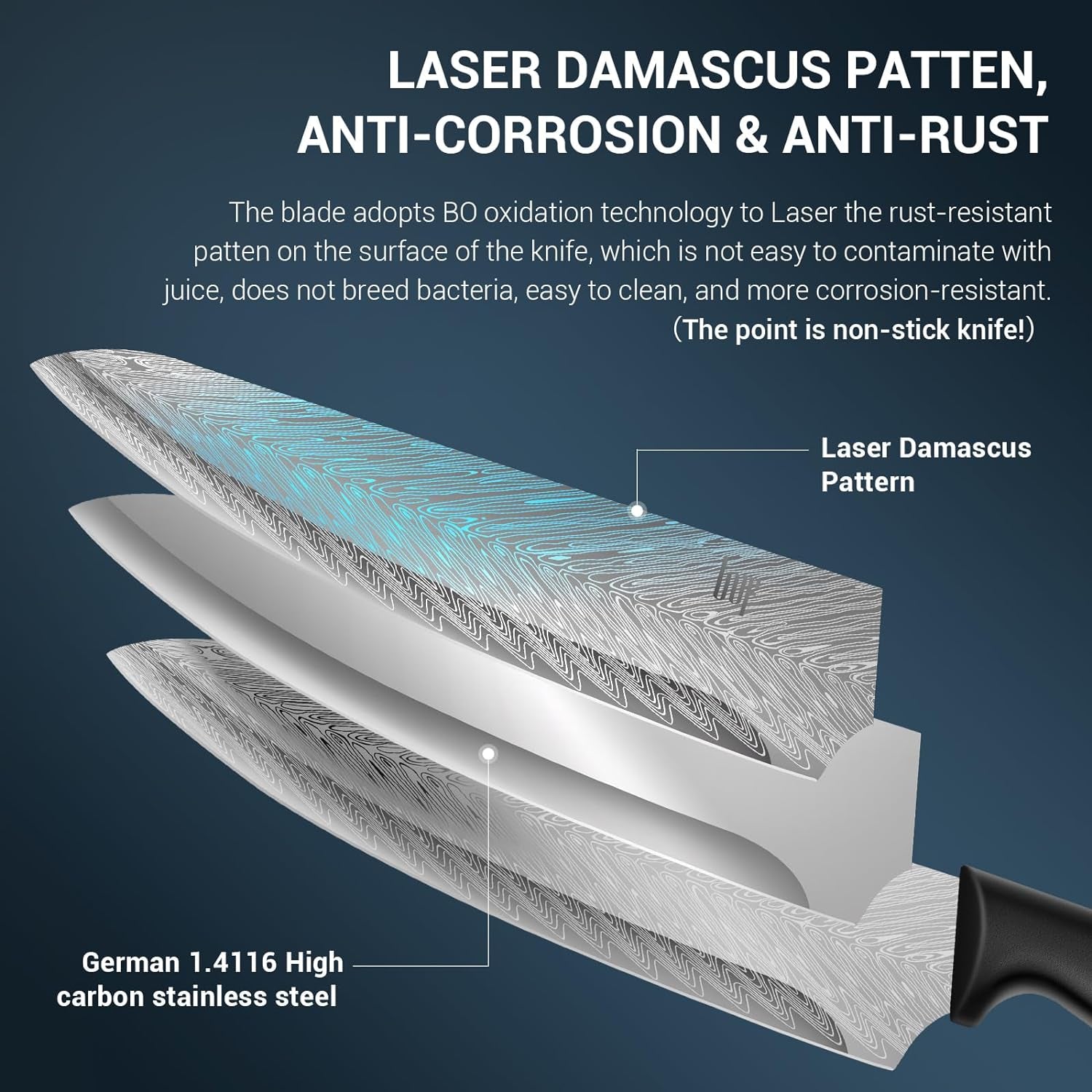 Knife Sets,14 Pieces German Stainless Steel Kitchen Knife Block Sets with Built-In Sharpener, Dishwasher Safe