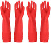 Rubber Cleaning Gloves Kitchen Dishwashing Glove 2-Pairs and Cleaning Cloth 2-Pack,Waterproof Reuseable. (Medium)
