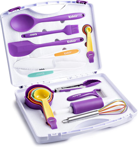 Image of Kids Cooking Sets Kids Baking Set 34 Piece Real Cooking Set for Kids with Organizer Carrying Case, Kids Cooking Utensils for Girls and Boys Kid Cooking Gift Set and Baking Set for Kids