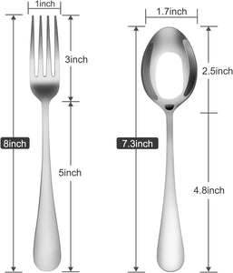 36-Piece Fork and Spoon Silverware Set, Food-Grade Stainless Steel Fork and Spoon Silverware for Camping, Kitchen, Restaurant, BBQ, Mirror Polished, Dishwasher Safe