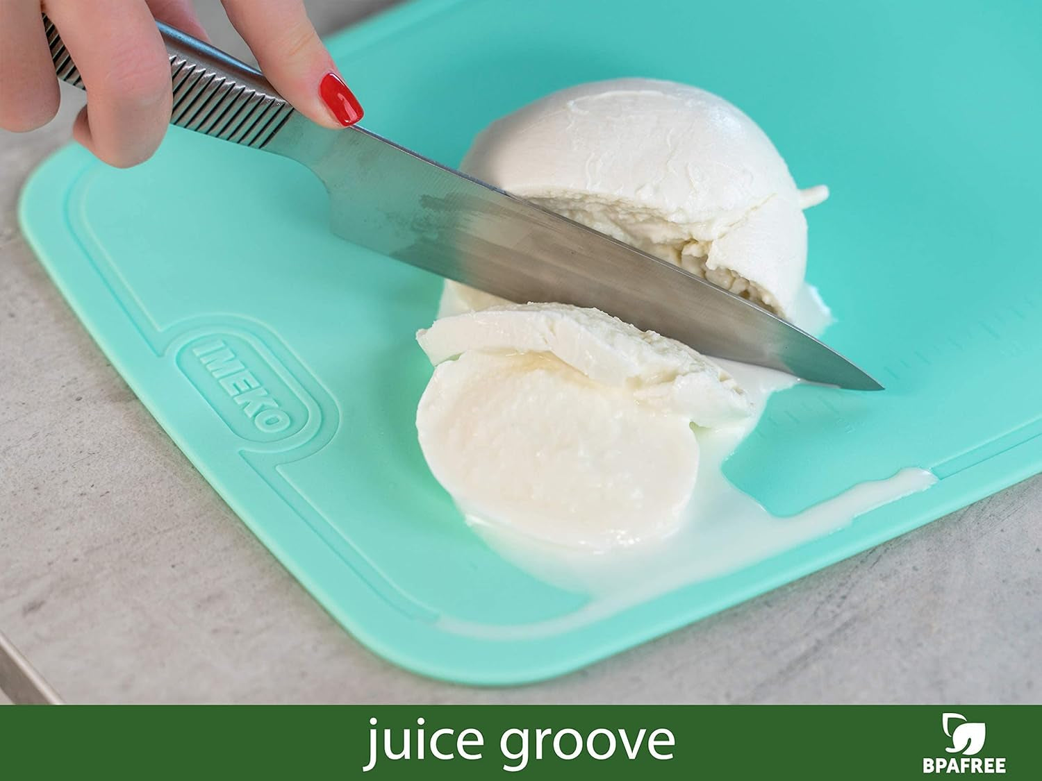 TPU Cutting Board, BPA Free, Knife Friendly, Flexible, Dishwasher Friendly, Space Saving, Ergonomic Design, Chopping Mat - Aqua Green - Size: Medium 13.7" X 9.4"- W: 10 Oz.