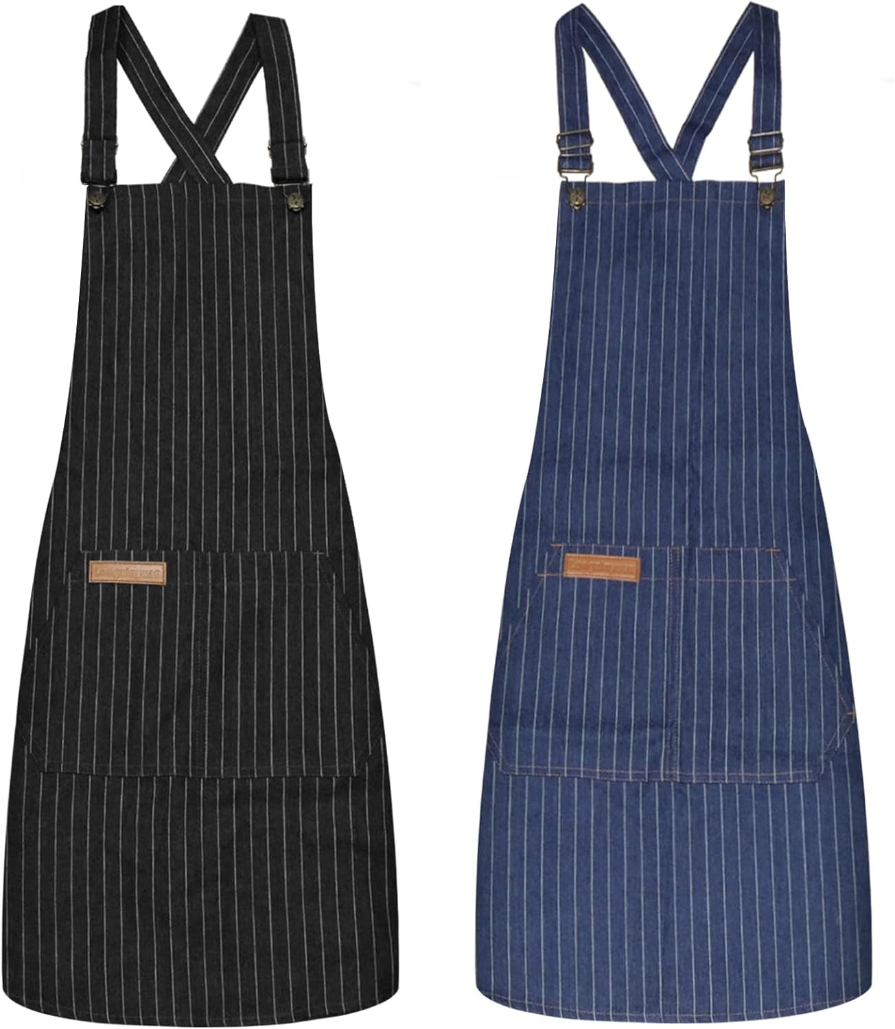 Aprons for Women with Pockets, Cooking Kitchen Aprons Women Cotton Linen Waterproof Apron for Men Chef