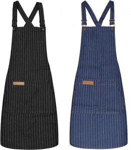 Aprons for Women with Pockets, Cooking Kitchen Aprons Women Cotton Linen Waterproof Apron for Men Chef
