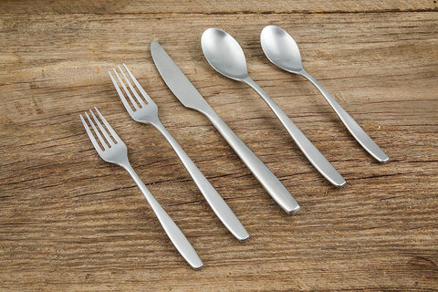 Image of Silversmiths Averie Satin 20 Piece Flatware Set, Service for 4, Silver