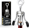 Wine Opener, Zinc Alloy Wine Bottle Opener, Wing Corkscrew Heavy Duty, Manual Multifunctional Cork Screw for Waiter, Silver