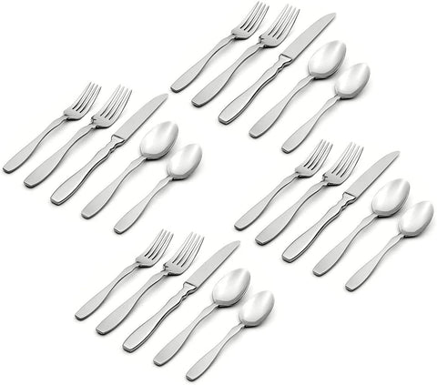 Image of Figura 20 Piece Everyday Flatware Set, Service for 4, 18/0 Stainless Steel, Silverware Set, B282020AL20