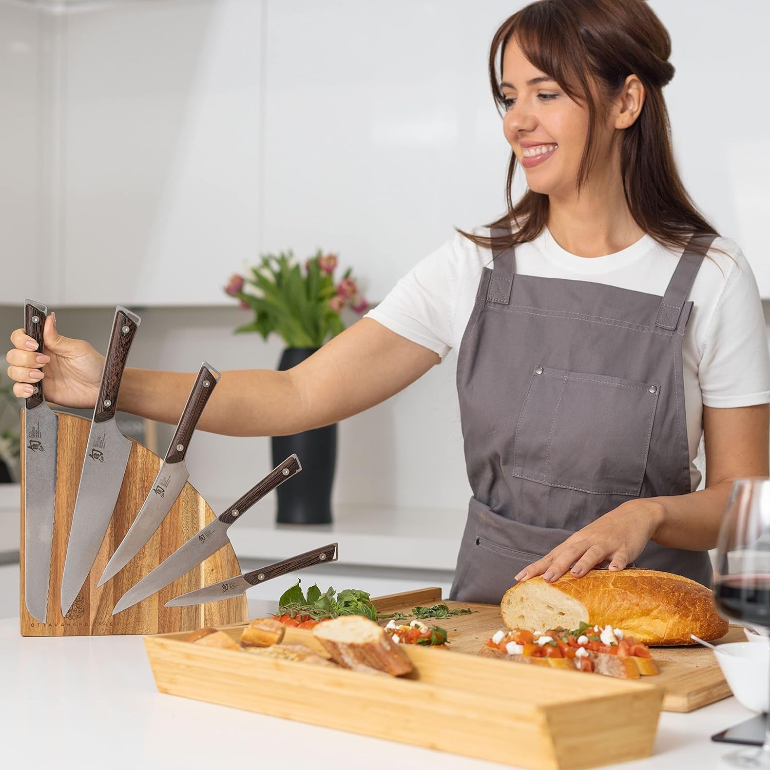 Elegant OTTAVA Magnetic Knife Block Attaches 10 Knives Sanitary Magnetic Knife Holders Magnetic Knife Holder Gift Magnetic Knife Blocks Elevate Kitchen