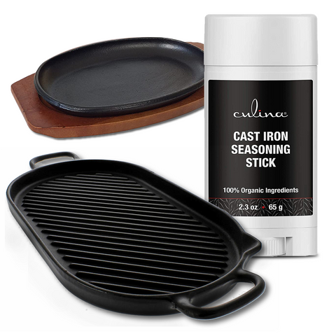 Image of Culina Cast Iron Seasoning Stick | 100% Organic Ingredients | for Cast Iron Cookware, Skillets, Pans & Grills! - Livananatural