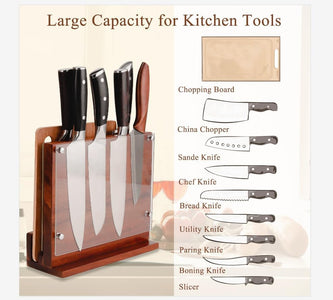 Magnetic Knife Block Acrylic Shield Kitchen Home Knife Holder with Cutting Board Notche Double Side Knife Rack Stands with Strong Enhanced Magnets Multifunctional Storage Knife Stand