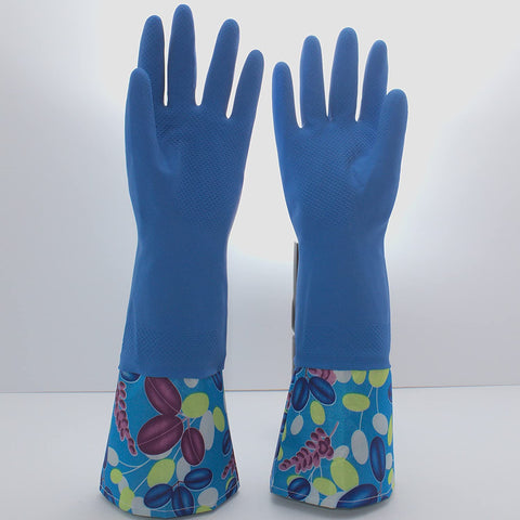 Image of Reusable Waterproof Household Rubber Latex Cleaning Gloves, Kitchen Gloves - Pack of 3