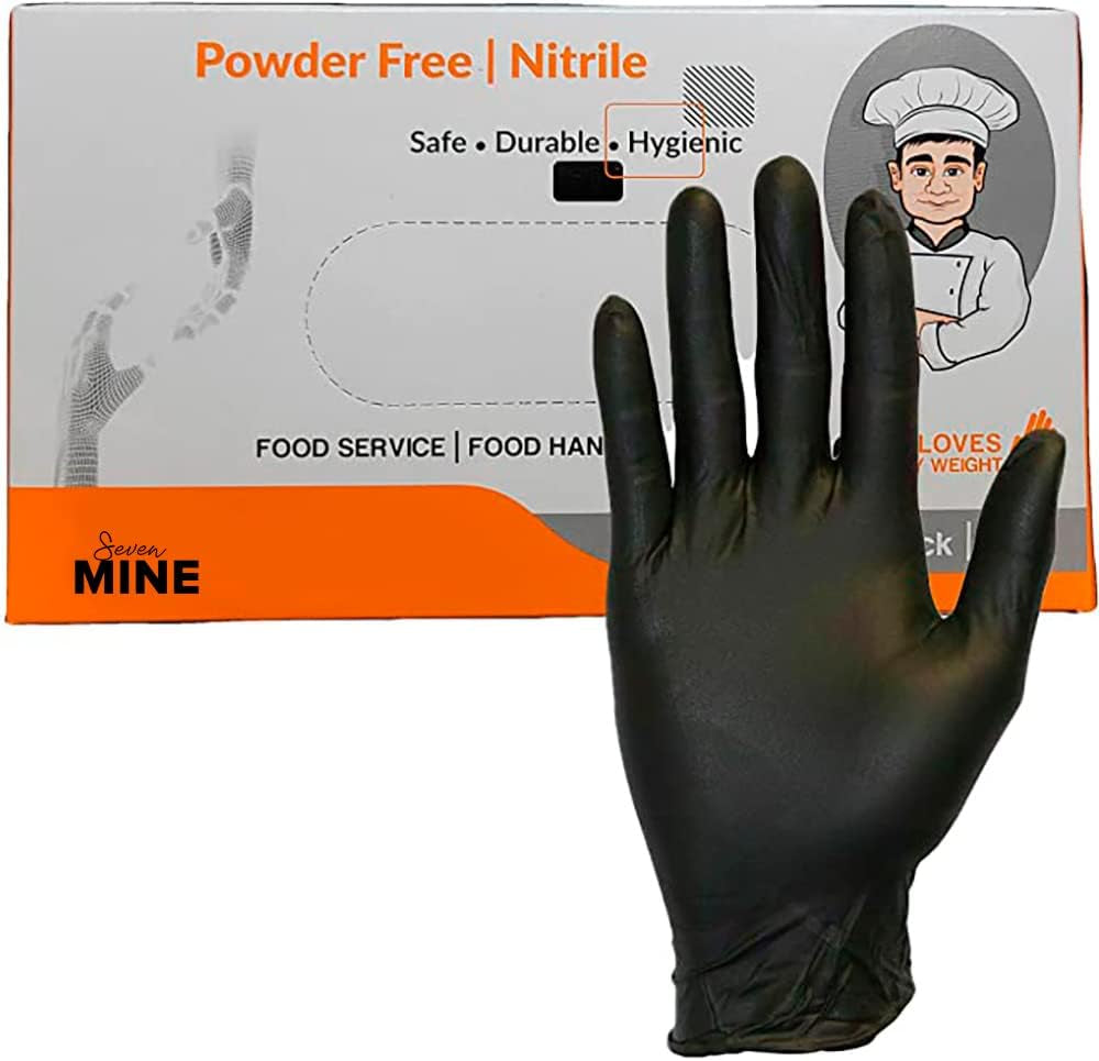 Food Service Food Handling Nitrile Gloves Black Powder Free
