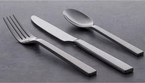 Image of Chefs Table Hammered 45 Piece Everyday Flatware Set, Service for 8, 18/0 Stainless Steel,Silverware Set