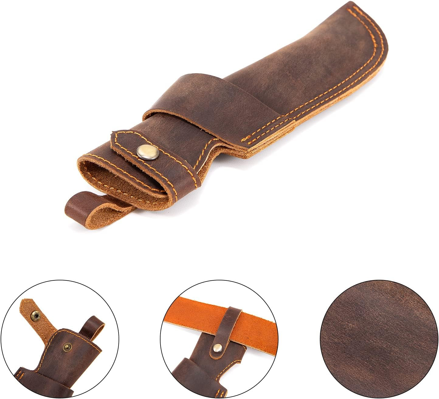 Knife Sheath,Leather Knife Sheath for Belt,Chef Knife Guard,Knife Holster for 5 Inch Blade Knife,Knife Holder,Knife Cover Sleeve,Edc Belt Organizer,Sheath for Chef Meat Cleaver,Gifts for Men