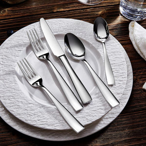 Premium 20/45/65 Piece Louis Silverware Set, 18/10 Stainless Steel, Service for 4/8/12, Fine Flatware Set, Dishwasher Safe (20)