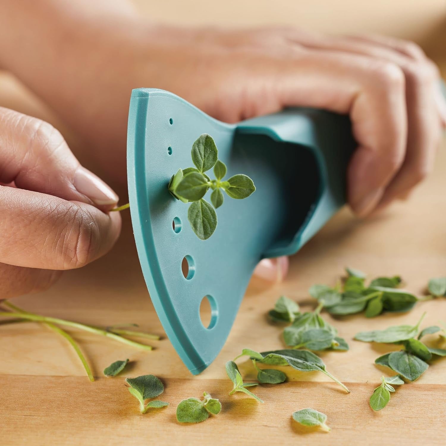 Professional Multi Shear Kitchen Scissors with Herb Stripper and Sheath, 2 Piece, Agave Blue