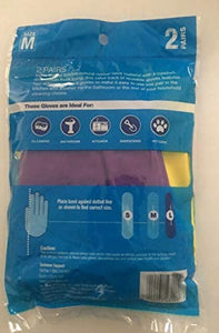 Medium Reusable Latex Gloves, 2 Color, 2 Piar, 2 Count