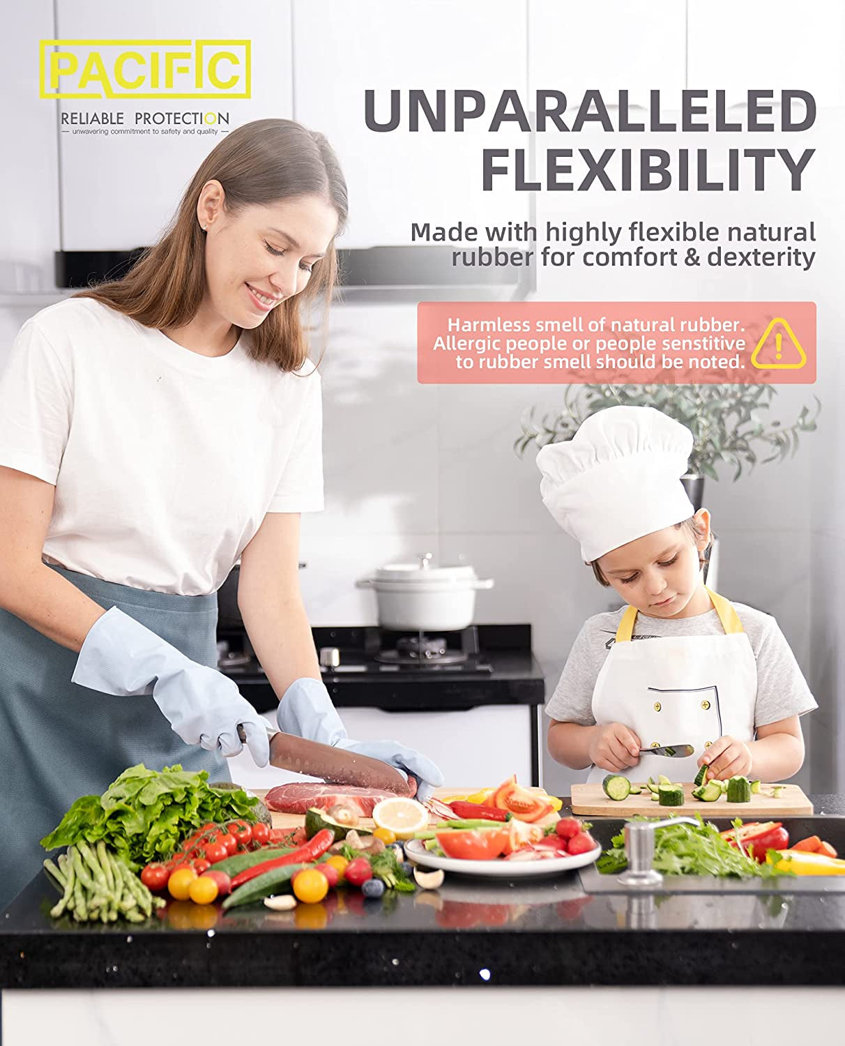 12 Pairs Dishwahsing Gloves, Rubber Gloves, Blue Kitchen Gloves, Long Dish Gloves for Household Cleaning, Gardening, Medium