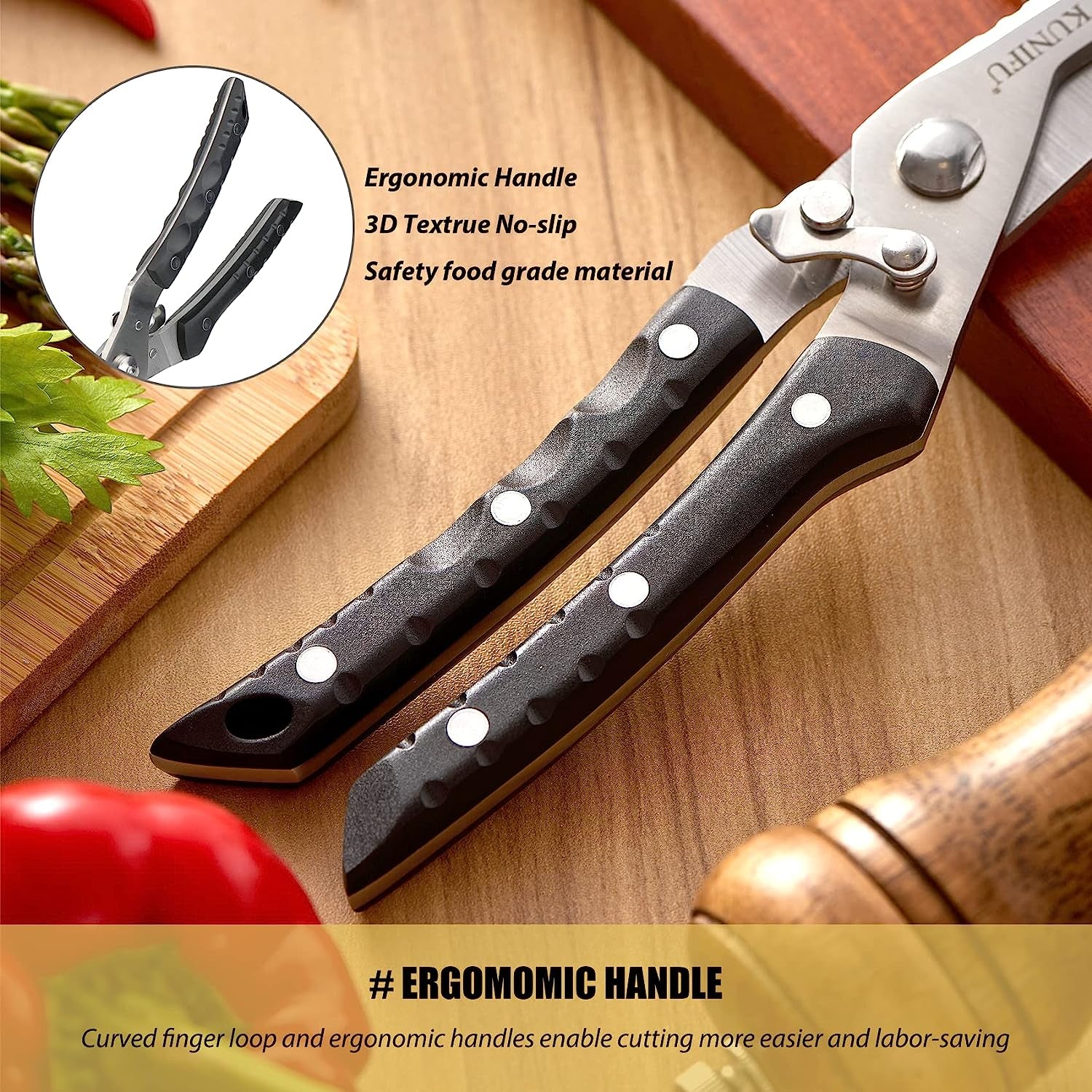 Poultry Shears, All Purpose Heavy Duty Kitchen Scissors for Turkey Fryer Chicken Thanksgiving Christmas Day