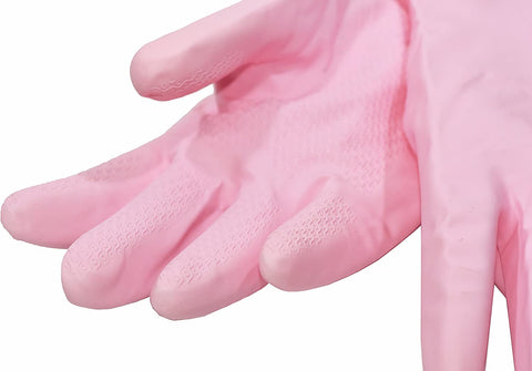 Image of Household Gloves Latex Free Cleaning Gloves with Soft Lining Long Cuff 15" & Grip (2 Pair), Small