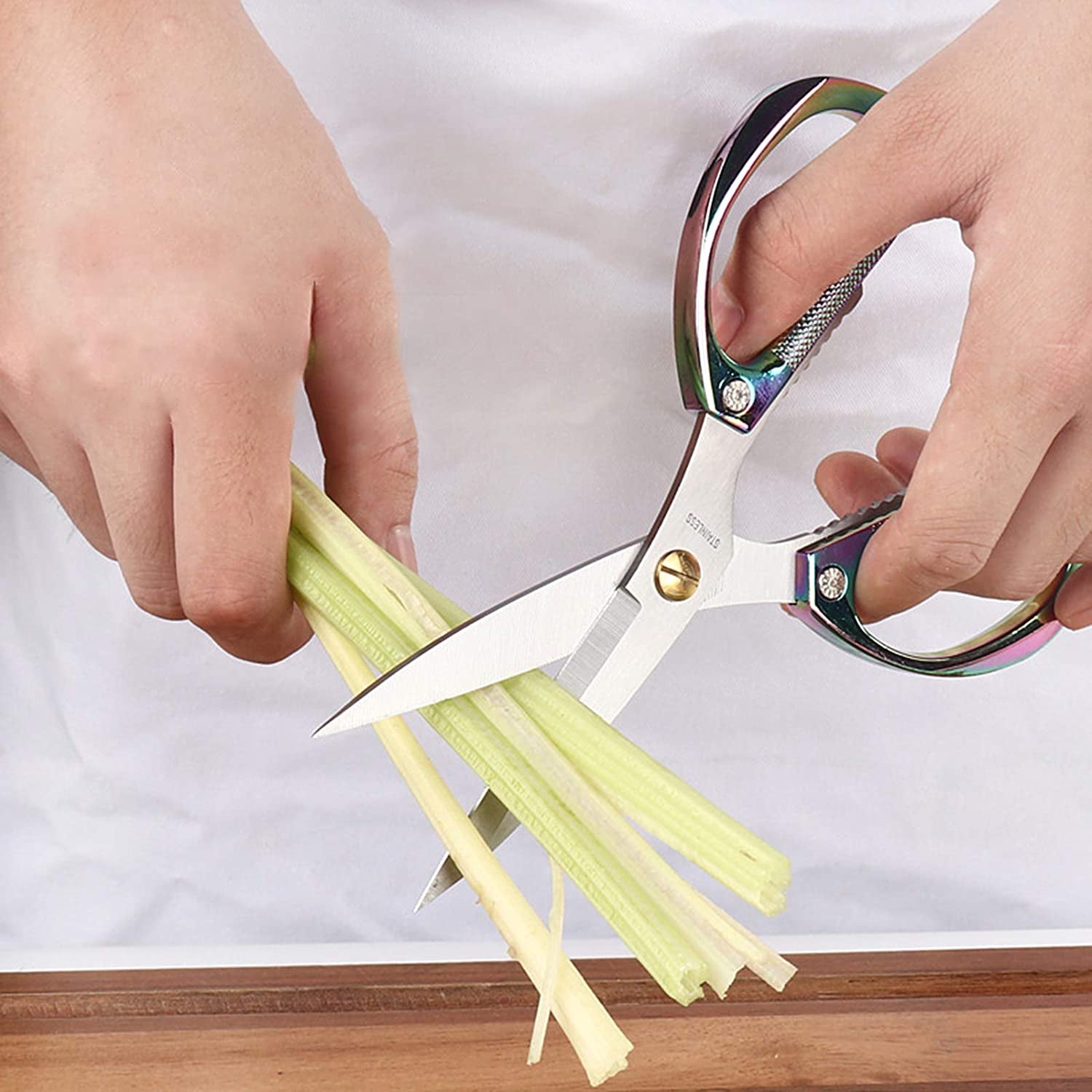 Heavy Duty Kitchen Scissors, 7.5Inches Stainless Steel Multi-Function Kitchen Shears with Zinc Alloy Handle, Kitchen Tools for Chichen, Meat, Herbs, Vegetable, BBQ