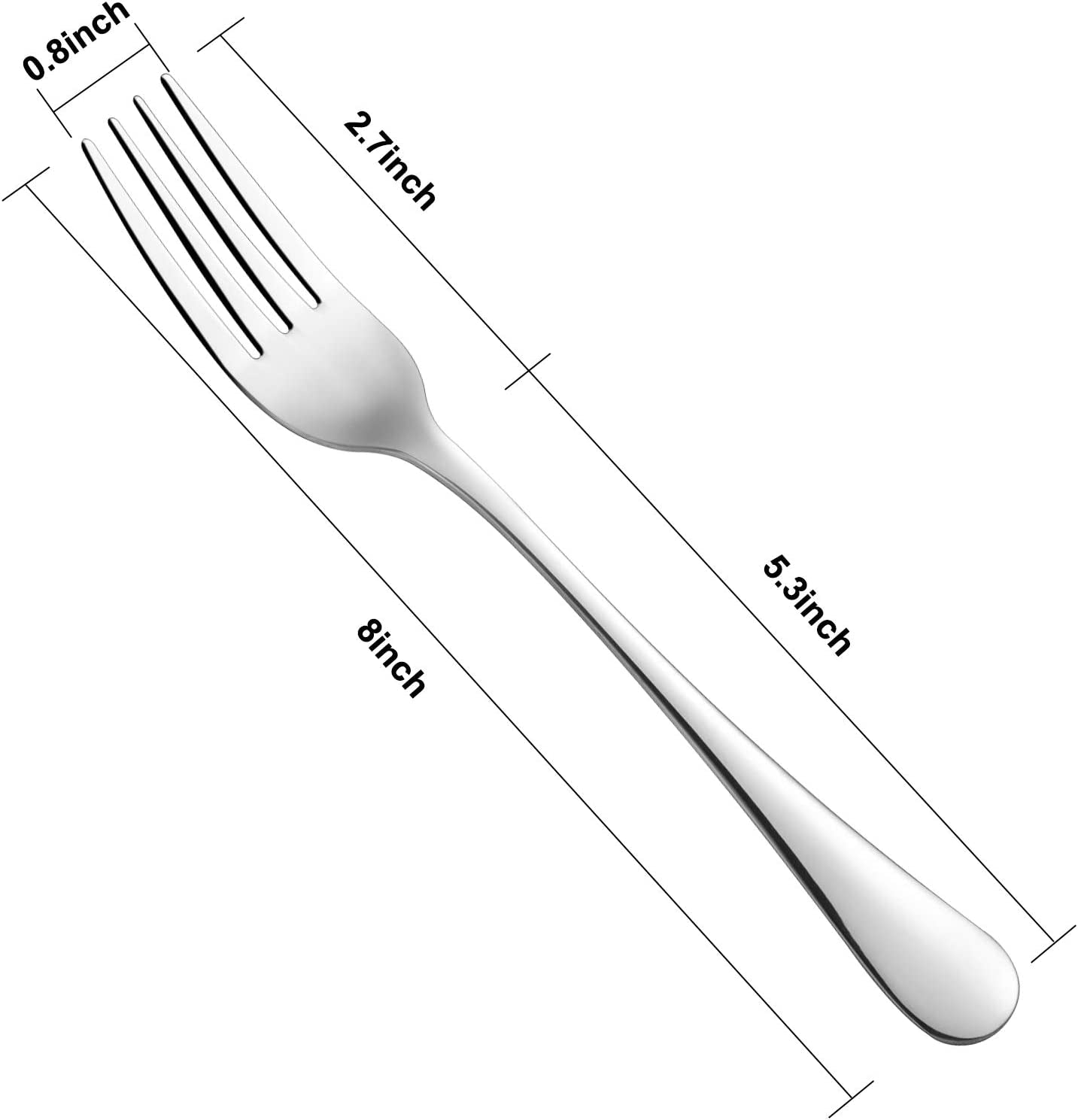 Dinner Forks,Set of 16 Top Food Grade Stainless Steel Silverware Forks,Table Forks,Flatware Forks,8 Inches,Mirror Finish & Dishwasher Safe,Use for Home,Kitchen or Restaurant
