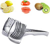 Tomato Slicer Lemon Cutter Stainless Steel Kitchen Cutting Aid Holder Tools for Soft Skin Fruits and Vegetables,Home Made Food & Drinks