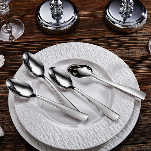 Image of Premium 20/45/65 Piece Louis Silverware Set, 18/10 Stainless Steel, Service for 4/8/12, Fine Flatware Set, Dishwasher Safe (20)